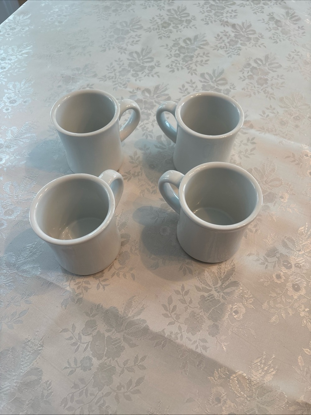 CAC China Ceramic Commercial Grade Set Of Four Mugs White Heavy